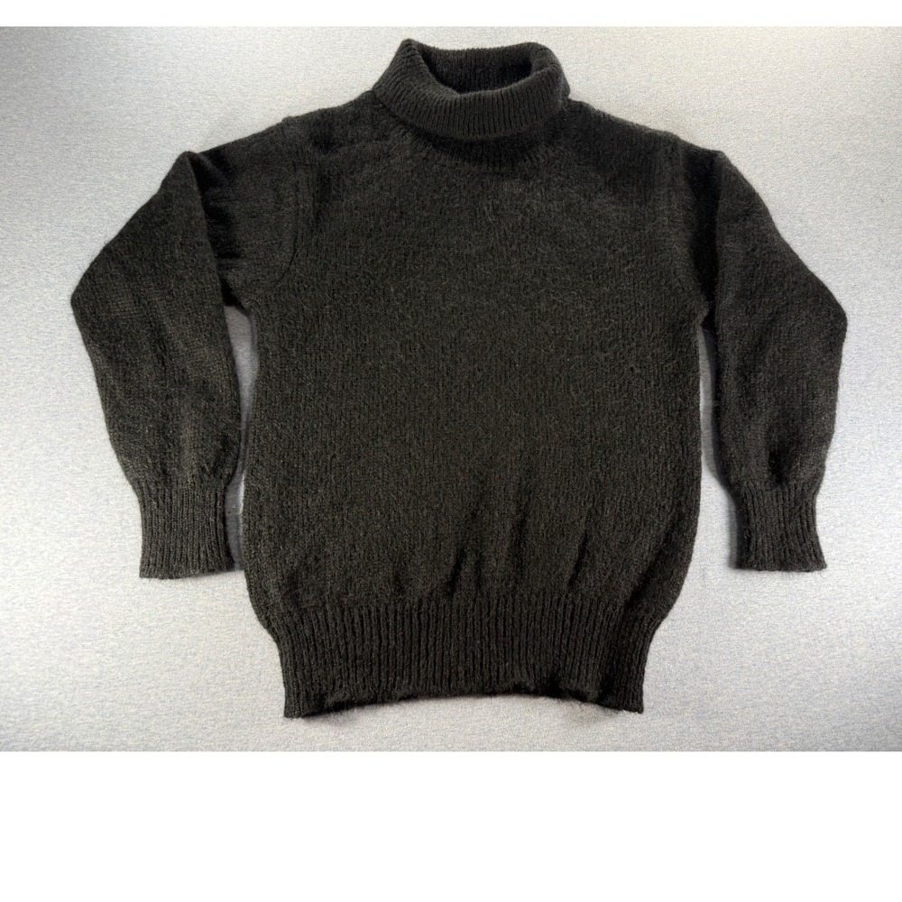 Vintage United Colors of Benetton Mohair Wool Turtleneck Sweater Italy Black 48